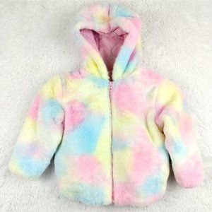 Tucker + Tate‎ Girls Jacket Tie Dye Hoodie Zip Pink Blue Chiffon Size 2 New
